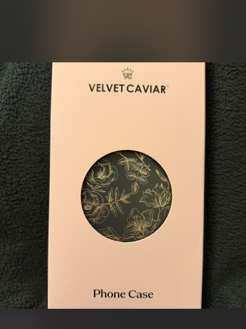 Velvet Caviar Black Case with Gold Floral Line Art